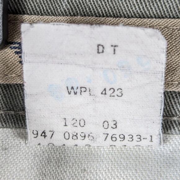 Dockers Khakis 33x32 Mens Pleated Chino Pants Olive Green Cotton Vintage Y2K - Picture 4 of 4